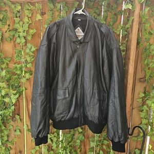 Vintage Black Top Of The World Leather Jacket